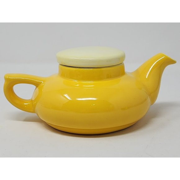 Vintage Yellow Ceramic Teapot W Lid & Coffee/Tea Cup Yellow/White Single Serve - Picture 4 of 16